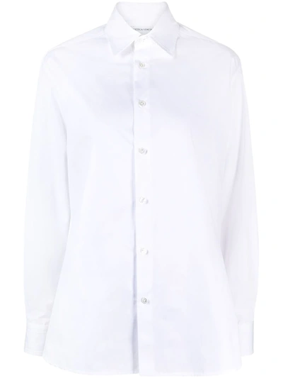 Shop Bottega Veneta Long-sleeve Cotton Shirt In White