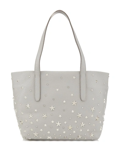 Shop Jimmy Choo Sofia Star-embellished Tote Bag In Grey