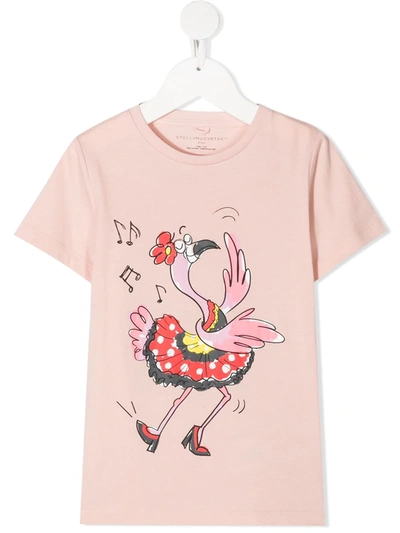 Shop Stella Mccartney Dancing Flamingo-print T-shirt In Pink