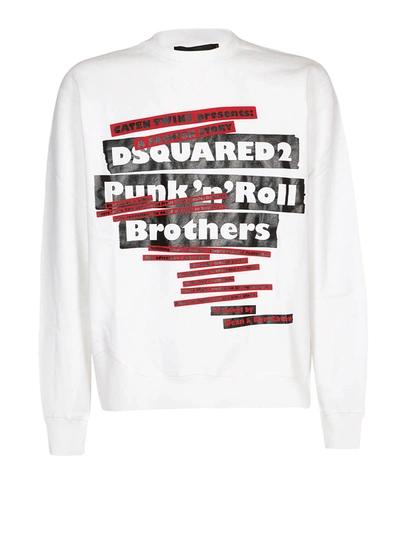 Shop Dsquared2 Punk Cotton Sweatshirt In White