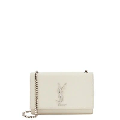 Shop Saint Laurent Kate Small Off-white Leather Shoulder Bag