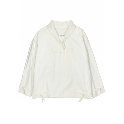 Shop Maison Margiela Off-white Coated Jacket In Off White