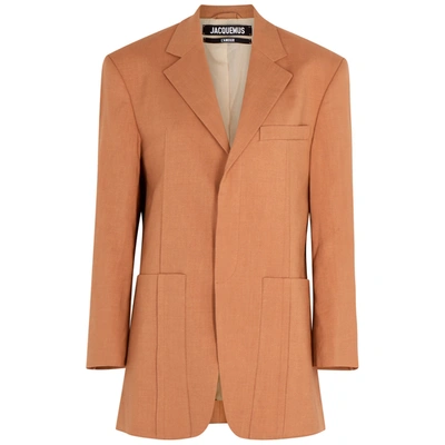 Shop Jacquemus La Veste D'homme Terracotta Blazer