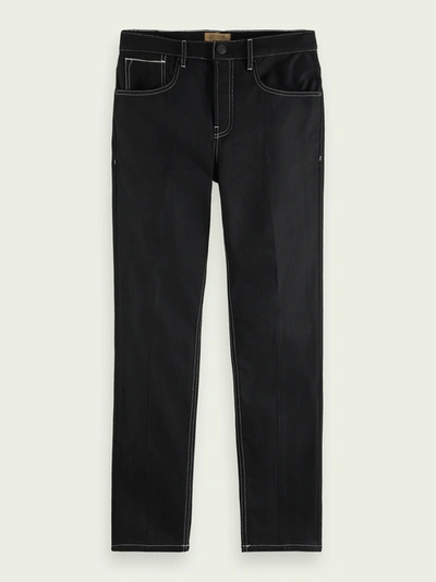 Shop Scotch & Soda The Norm Straight High-rise Jeans &#9472; Black Selvedge