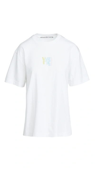 Shop Alexander Wang Short Sleeve Tee With Ombre Puff Print In White