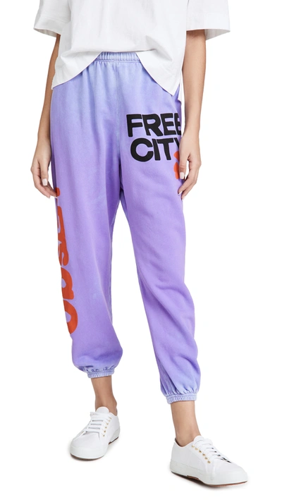 Shop Freecity Lets Go Free City Super Vintage Sweatpants In Lavender Love Sunfade