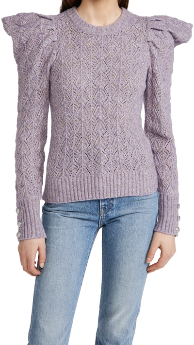 Shop Veronica Beard Novah Crew Neck Sweater In Lilac