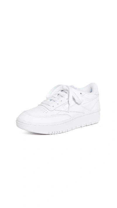 Shop Reebok Club C Double Sneakers In Wht/wht/cdgry