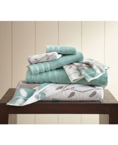 Shop Modern Threads Organic Vines Yarn Dyed 6-pc. Towel Set Bedding In Aqua