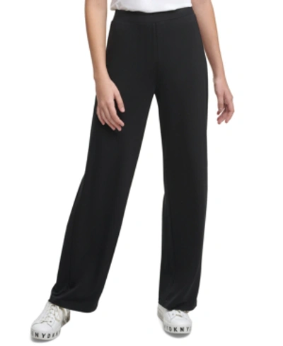 Shop Dkny Wide-leg Yoga Pants In Black