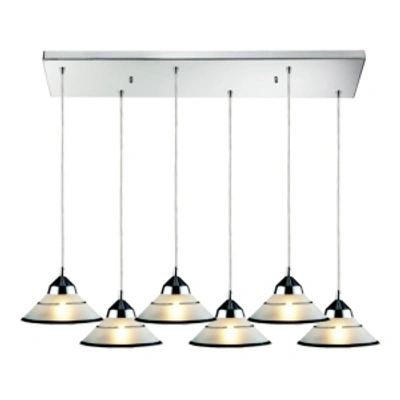 Elk Lighting Refraction 6- Light Pendant In Polished Chrome In Chrome