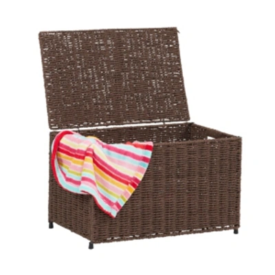 Shop Household Essentials Small Wicker Storage Chest In Coffee