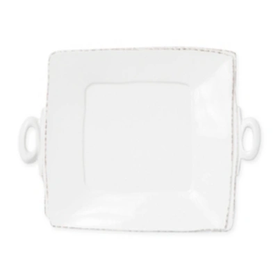 Shop Vietri Lastra Collection Handled Square Platter In Linen