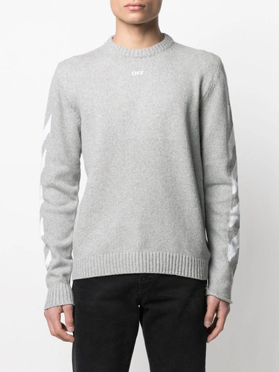 Shop Off-white Arrow Crewneck Sweater In Grey
