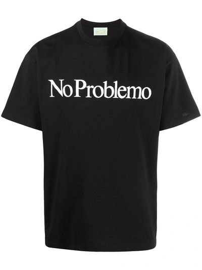 Shop Aries No Problemo Cotton T-shirt In Black