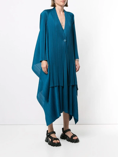 Shop Issey Miyake Asymmetrical Jacket In Blue