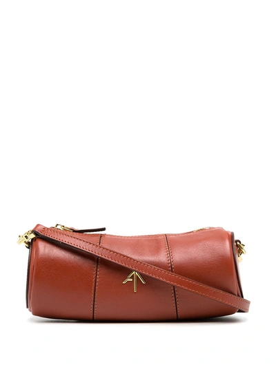 Shop Manu Atelier Cylinder Leather Mini Crossbody Bag In Red