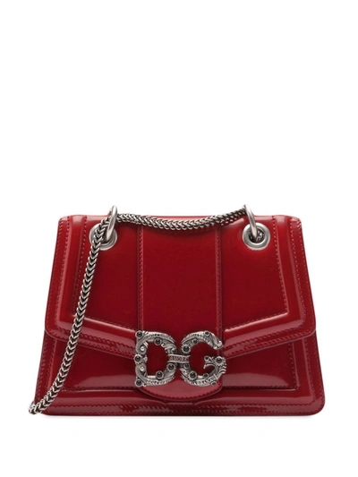 Shop Dolce & Gabbana Dg Amore Small Leather Crossbody Bag In Red