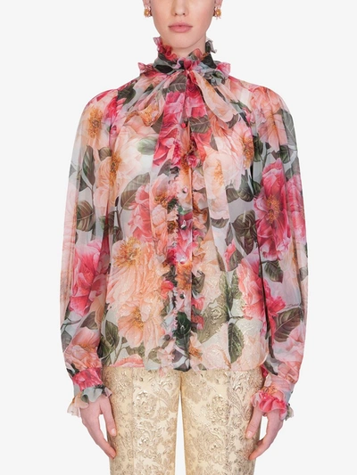 Shop Dolce & Gabbana Chiffon Shirt In Pink