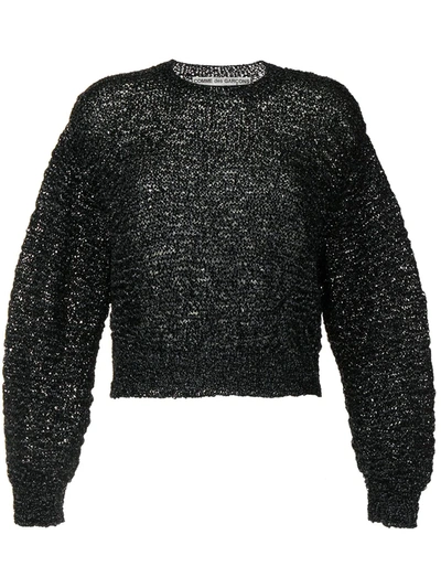 Pre-owned Comme Des Garçons Metallic Threading Jumper In Black