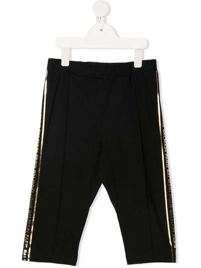 Shop Balmain Teen Side-stripe Shorts In Black