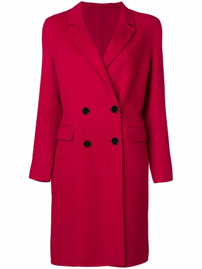 Shop Pinko Women's Red Wool Coat