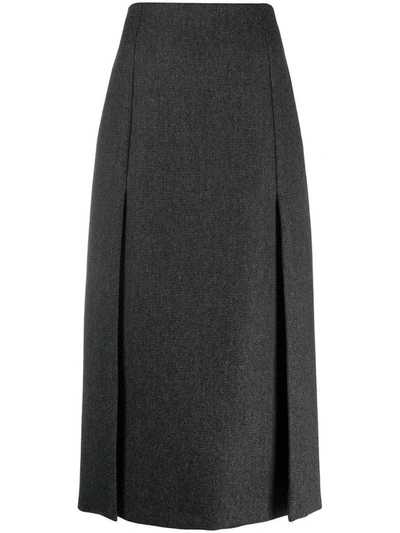 Shop Prada Women's Grey Wool Skirt
