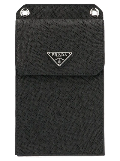 Shop Prada Men's Black Leather Cover