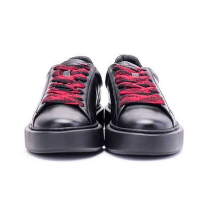 Shop Woolrich Women's Black Leather Sneakers