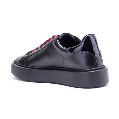 Shop Woolrich Women's Black Leather Sneakers