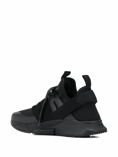 Shop Tom Ford Men's Black Leather Sneakers