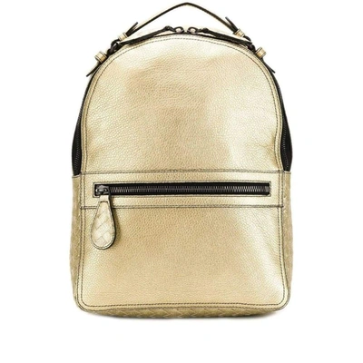 Shop Bottega Veneta Women's Gold Leather Backpack