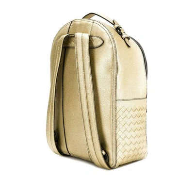 Shop Bottega Veneta Women's Gold Leather Backpack