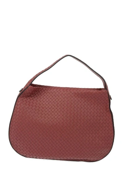 Shop Bottega Veneta Women's Burgundy Leather Shoulder Bag