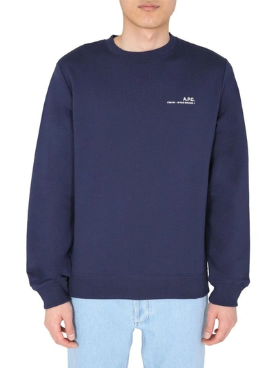 Shop Apc A.p.c. Men's Blue Cotton Sweatshirt