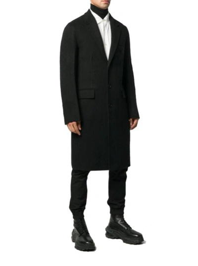 Shop Bottega Veneta Men's Black Wool Coat