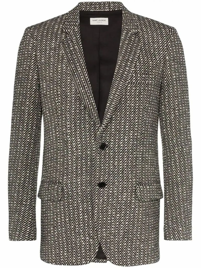 Shop Saint Laurent Men's Grey Wool Blazer