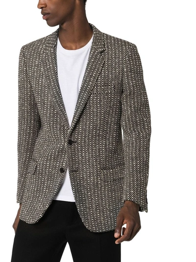 Shop Saint Laurent Men's Grey Wool Blazer