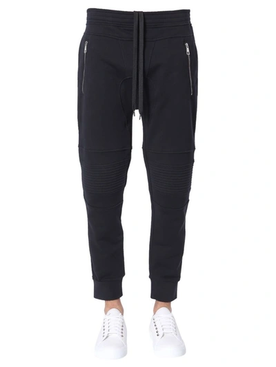 Shop Neil Barrett Men's Black Cotton Joggers