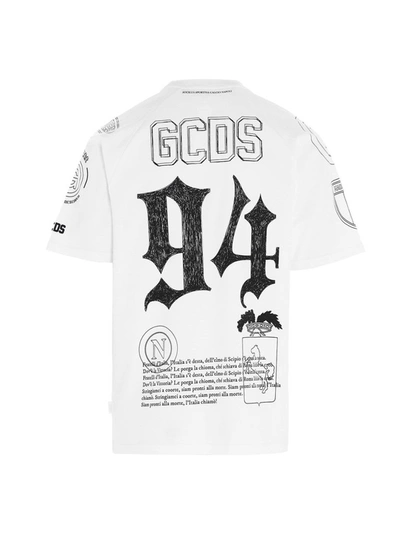 Shop Gcds Men's White Cotton T-shirt