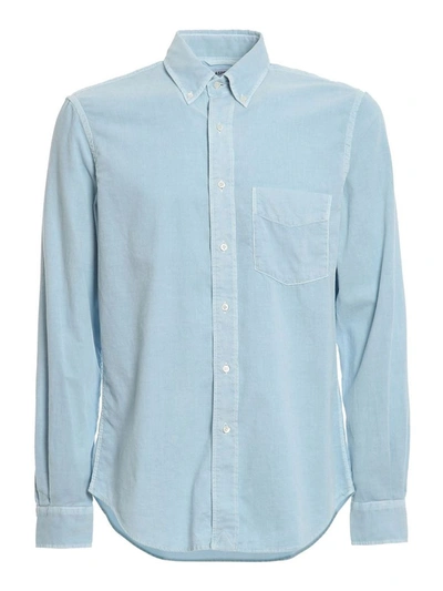 Shop Aspesi Men's Light Blue Cotton Shirt