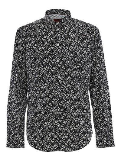 Shop Missoni Men's Black Cotton Shirt