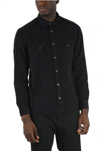 Shop Ermenegildo Zegna Men's Black Cotton Shirt