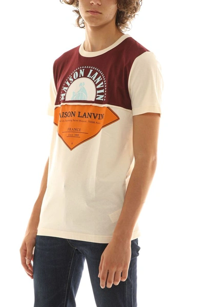 Shop Lanvin Men's Beige Cotton T-shirt