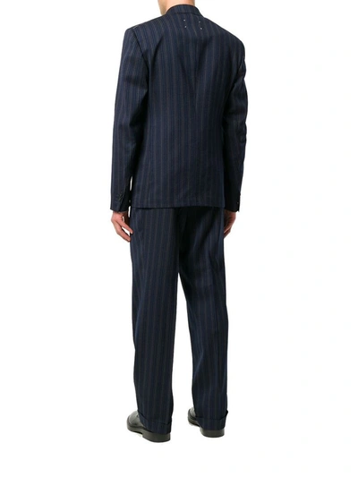 Shop Maison Margiela Men's Blue Wool Suit