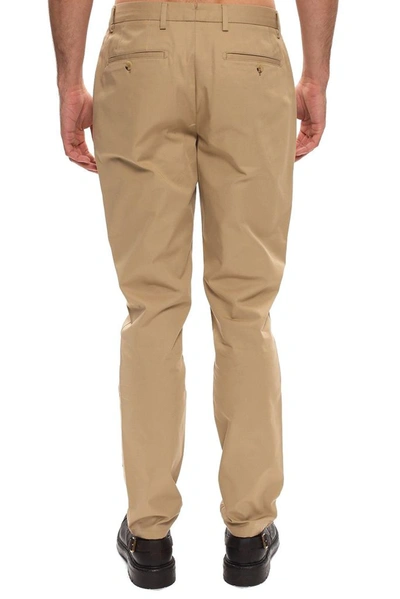 Shop Burberry Men's Beige Cotton Pants