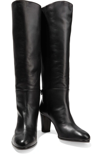 Shop Alexandre Birman Rachel 80 Knotted Leather Knee Boots In Black