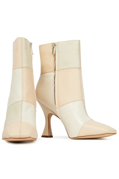 Shop Sam Edelman Olina Patchwork Leather Ankle Boots In Ivory