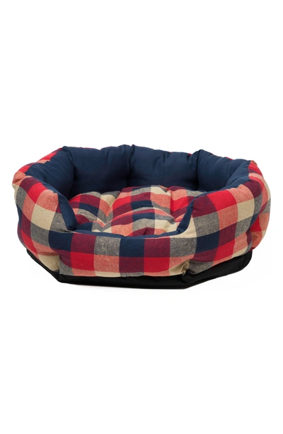 Shop Duck River Textile Hasley Round Pet Bed In Red-navy