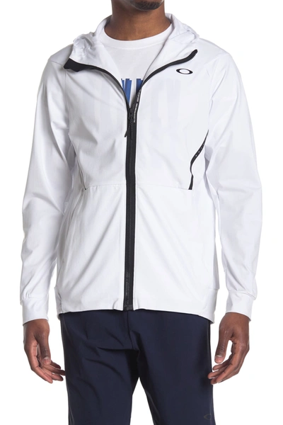 Shop Oakley Zero Form Colorblock Hooded Jacket In White